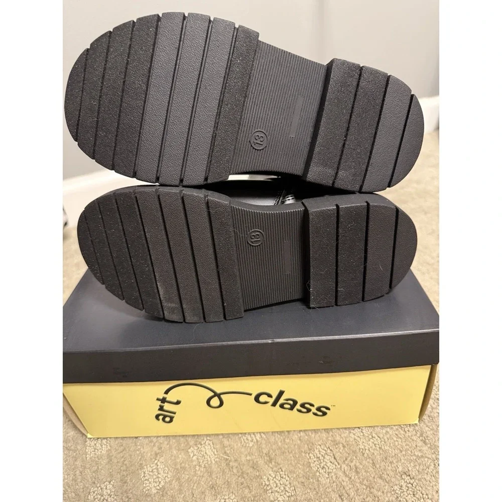 Art Class Girls Black‎ Crosby Moto Faux Leather Boots Size 13